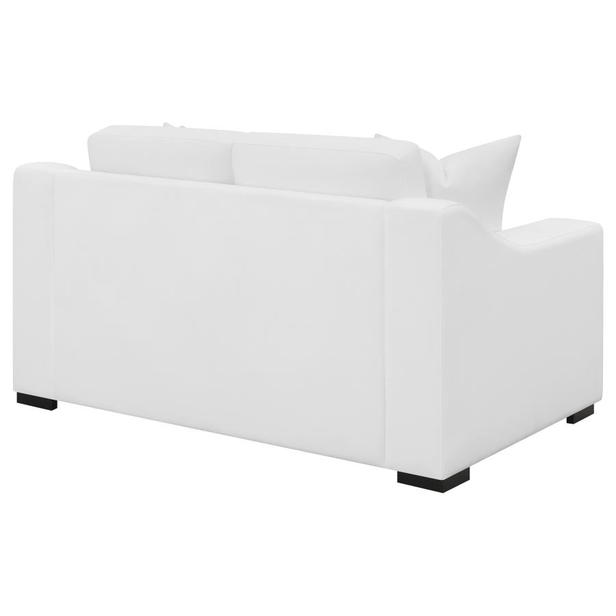 (image for) Ashlyn Upholstered Sloped Arm Loveseat White