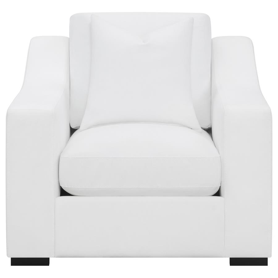 (image for) Ashlyn Upholstered Sloped Arm Accent Chair White