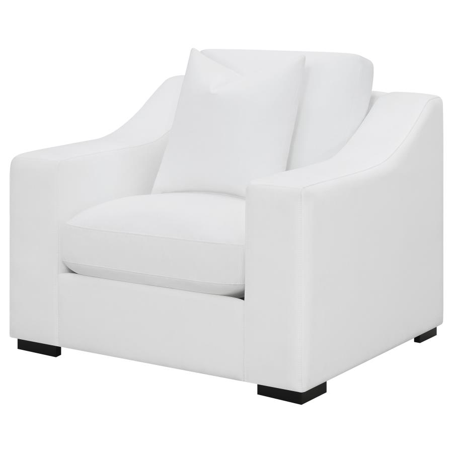 (image for) Ashlyn Upholstered Sloped Arm Accent Chair White