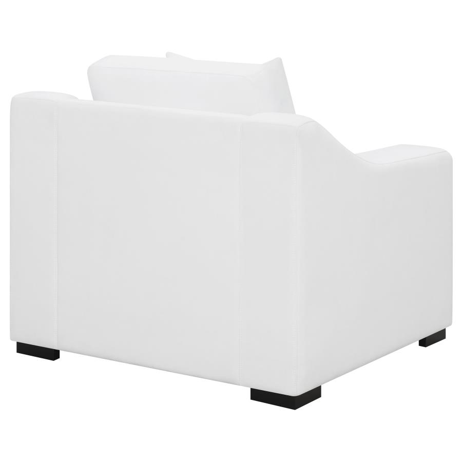 (image for) Ashlyn Upholstered Sloped Arm Accent Chair White