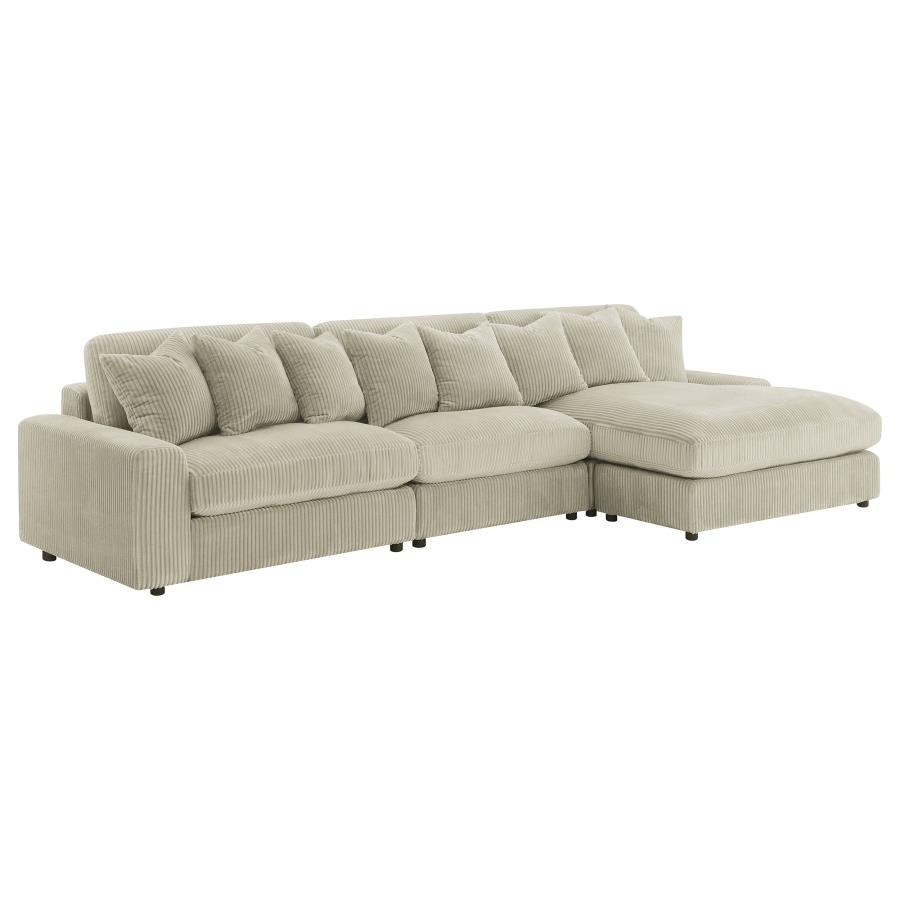 (image for) Blaine Upholstered Reversible Chaise Sectional Sofa Sand