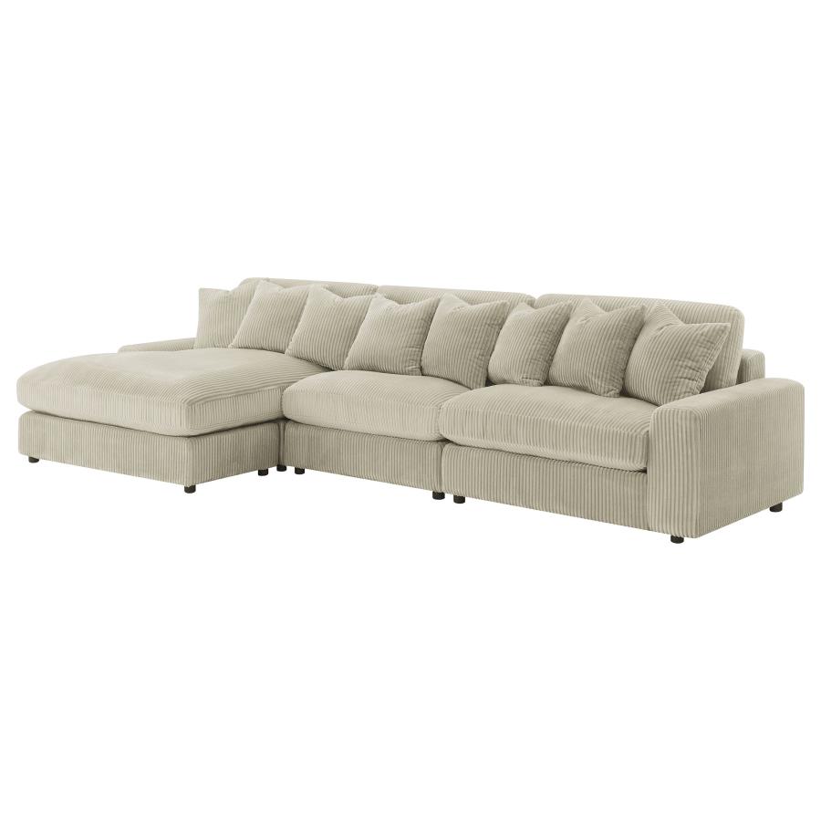 (image for) Blaine Upholstered Reversible Chaise Sectional Sofa Sand