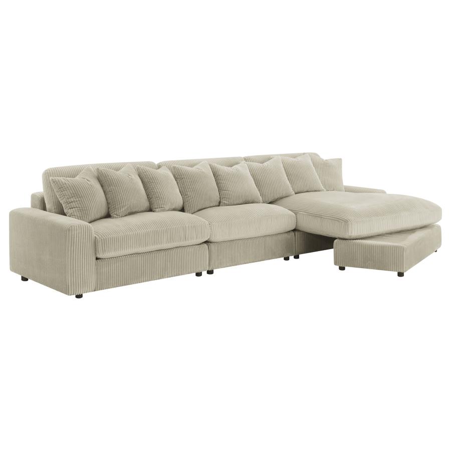 (image for) Blaine Upholstered Reversible Chaise Sectional Sofa Sand