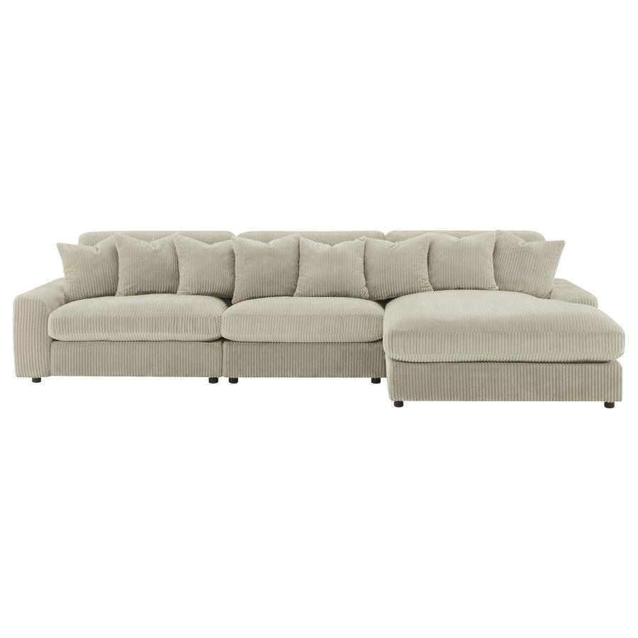 (image for) Blaine Upholstered Reversible Chaise Sectional Sofa Sand