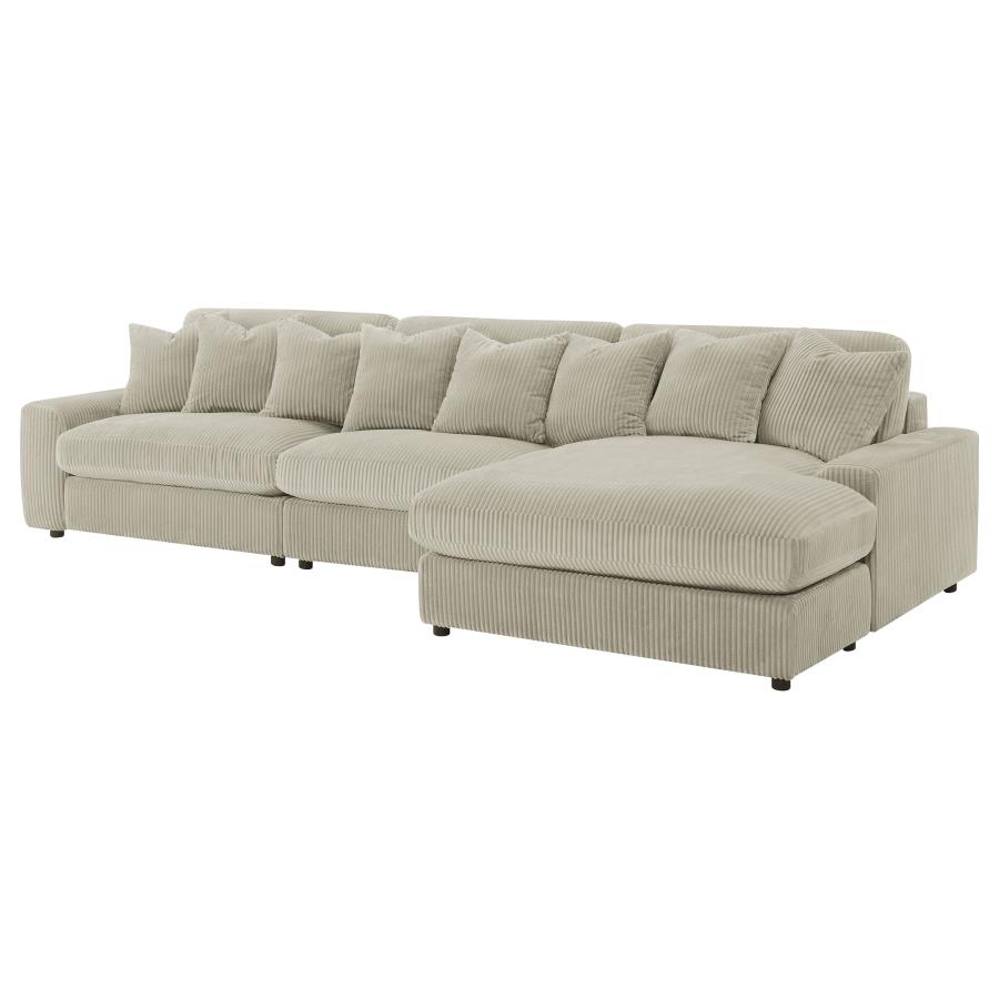 (image for) Blaine Upholstered Reversible Chaise Sectional Sofa Sand