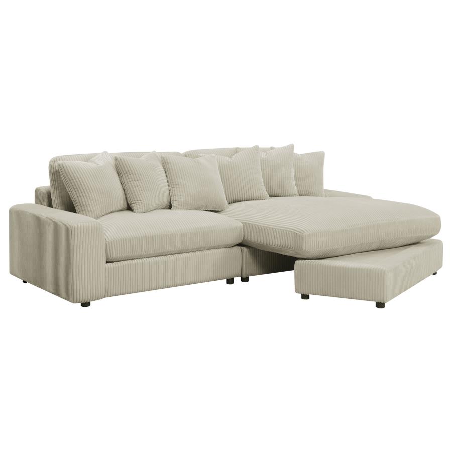 (image for) Blaine Upholstered Reversible Chaise Sectional Sofa Sand