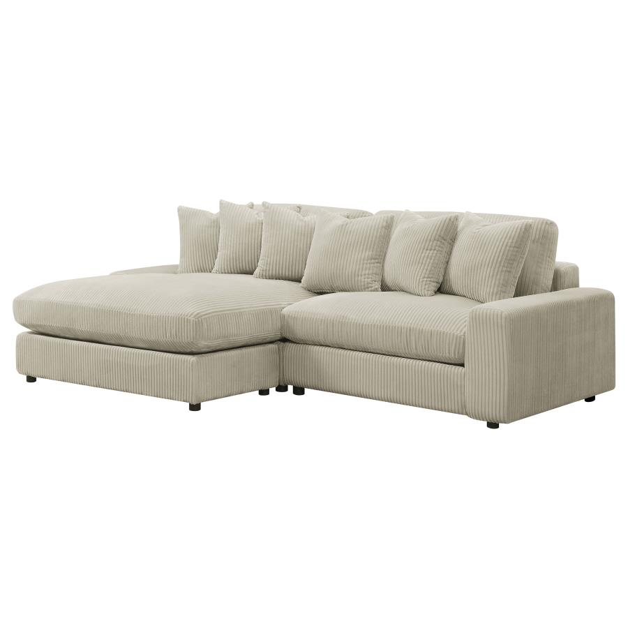 (image for) Blaine Upholstered Reversible Chaise Sectional Sofa Sand