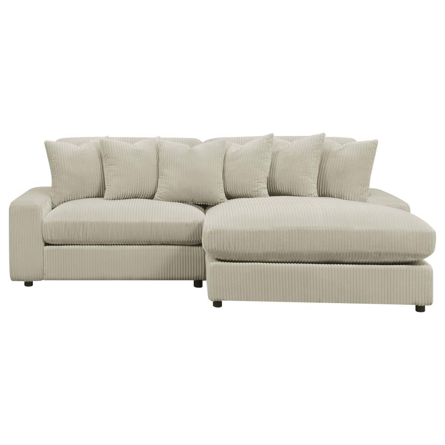 (image for) Blaine Upholstered Reversible Chaise Sectional Sofa Sand