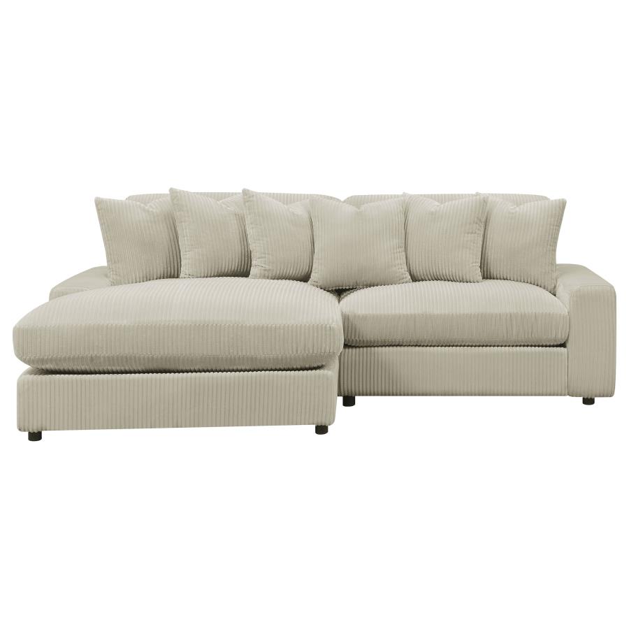 (image for) Blaine Upholstered Reversible Chaise Sectional Sofa Sand