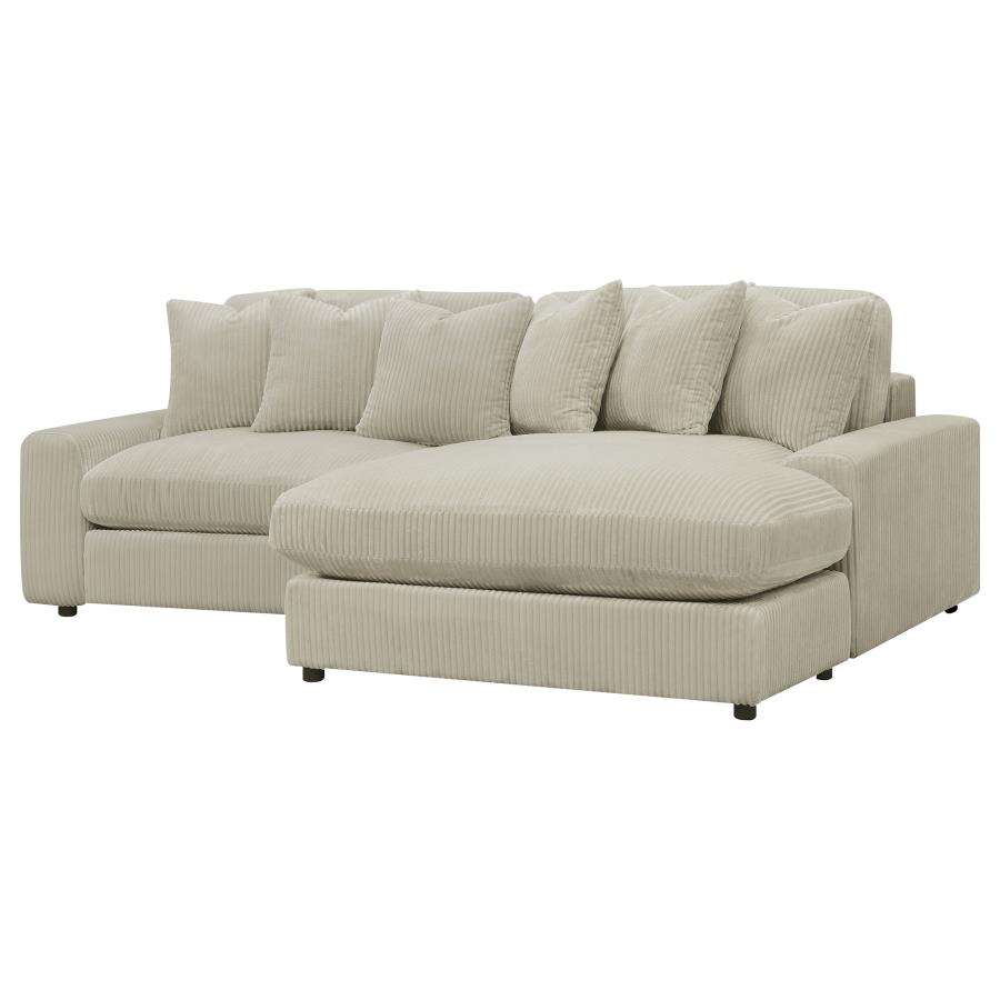 (image for) Blaine Upholstered Reversible Chaise Sectional Sofa Sand