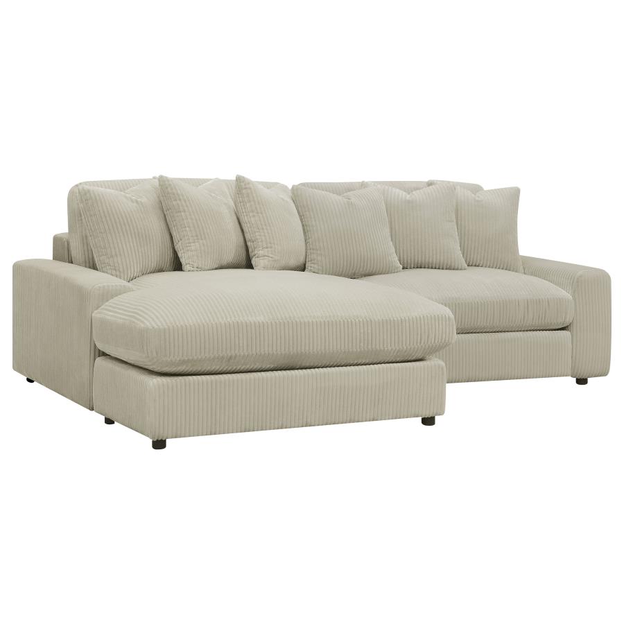 (image for) Blaine Upholstered Reversible Chaise Sectional Sofa Sand