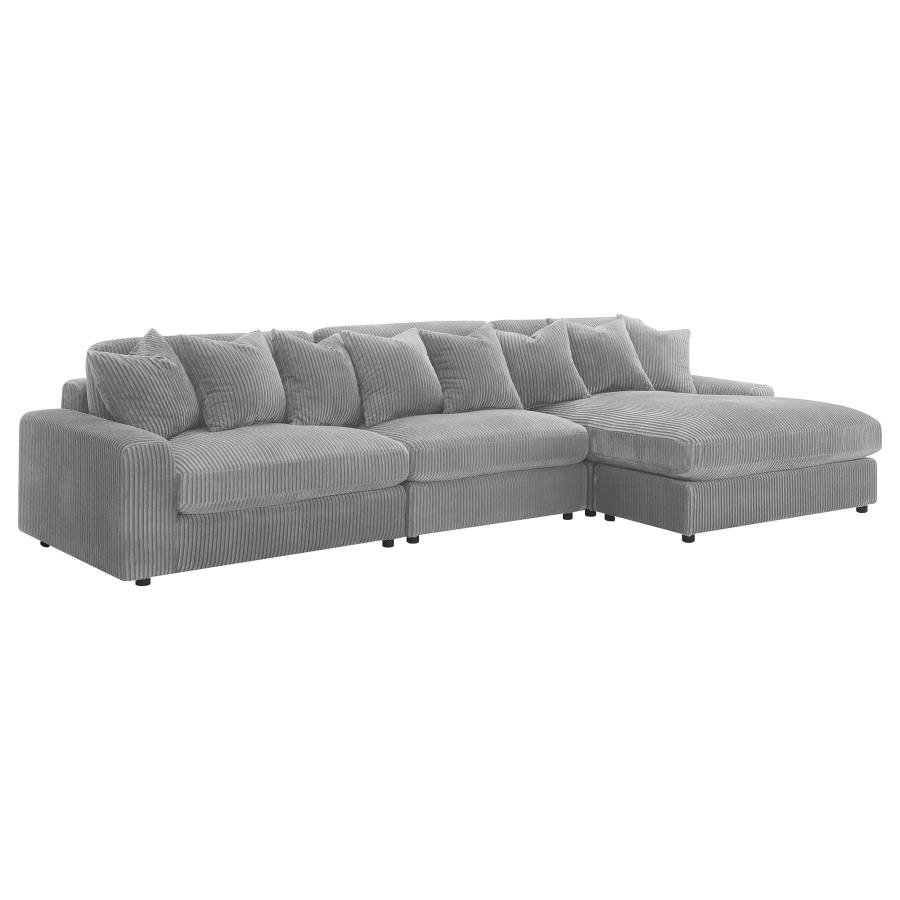 (image for) Blaine Upholstered Reversible Chaise Sectional Sofa Fog - Click Image to Close