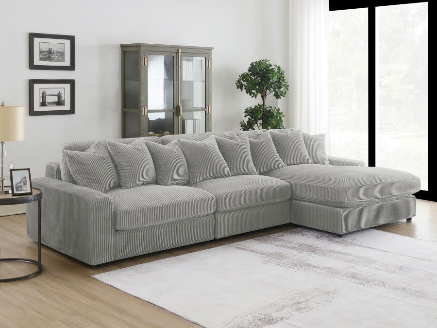 (image for) Blaine Upholstered Reversible Chaise Sectional Sofa Fog