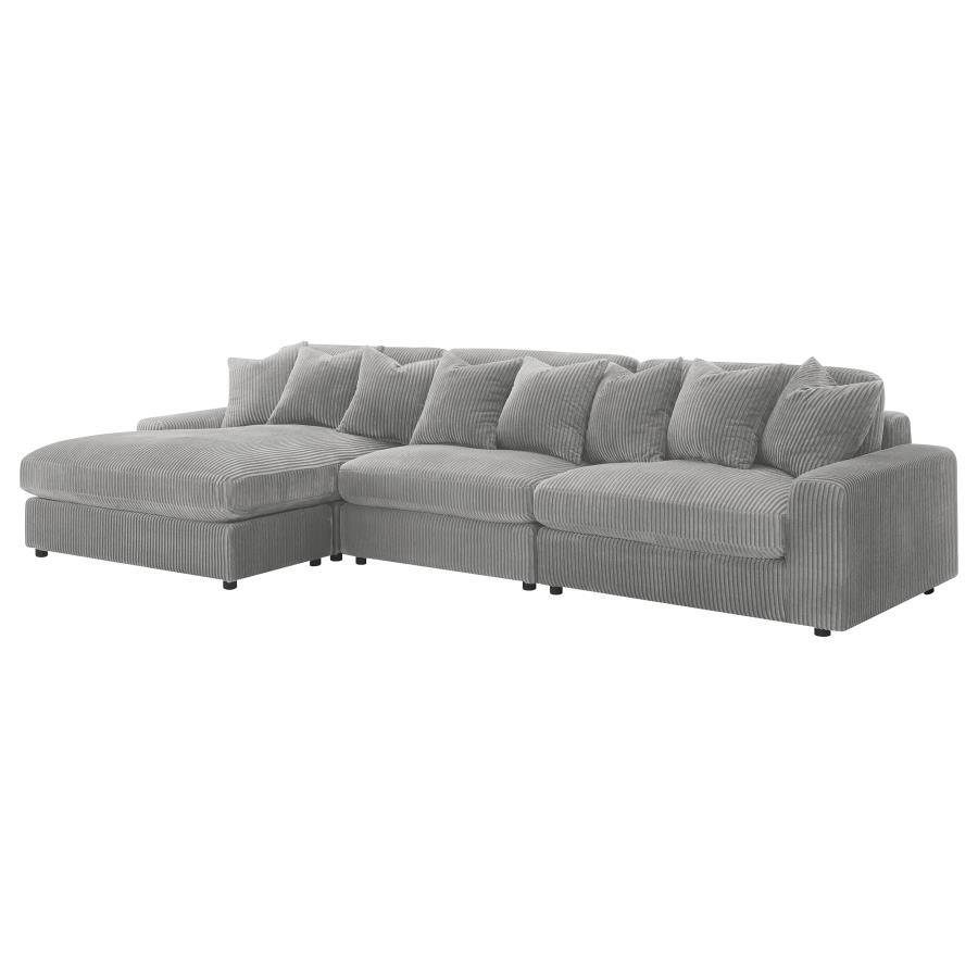 (image for) Blaine Upholstered Reversible Chaise Sectional Sofa Fog