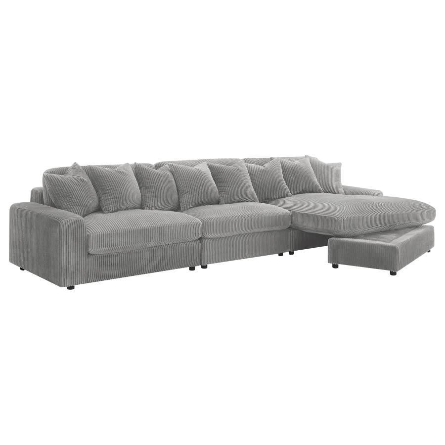 (image for) Blaine Upholstered Reversible Chaise Sectional Sofa Fog