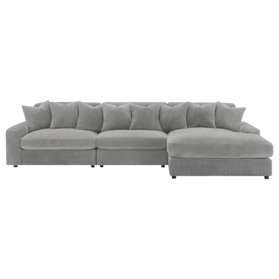 (image for) Blaine Upholstered Reversible Chaise Sectional Sofa Fog