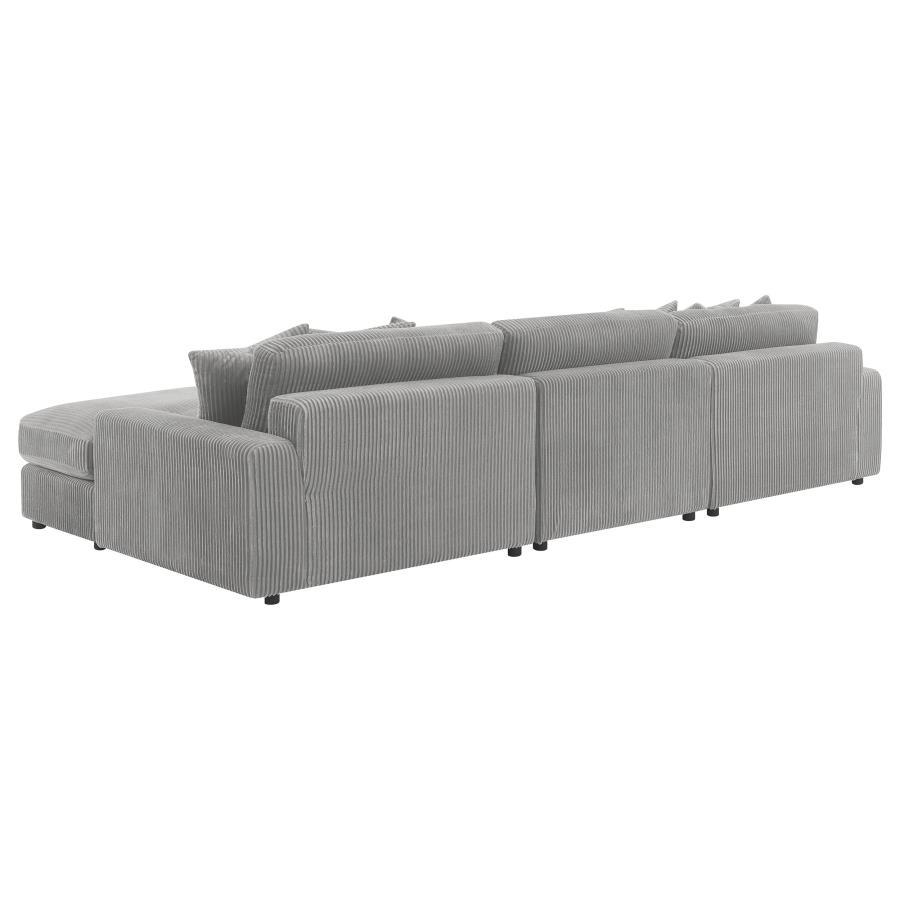 (image for) Blaine Upholstered Reversible Chaise Sectional Sofa Fog