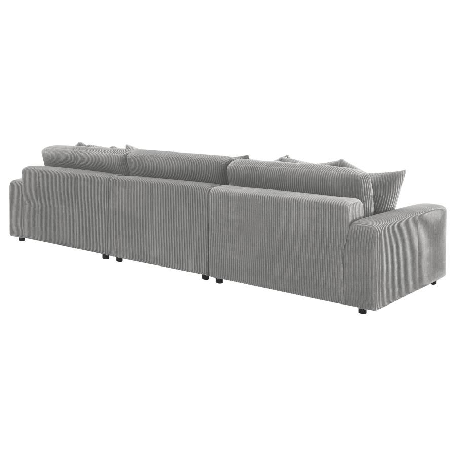 (image for) Blaine Upholstered Reversible Chaise Sectional Sofa Fog