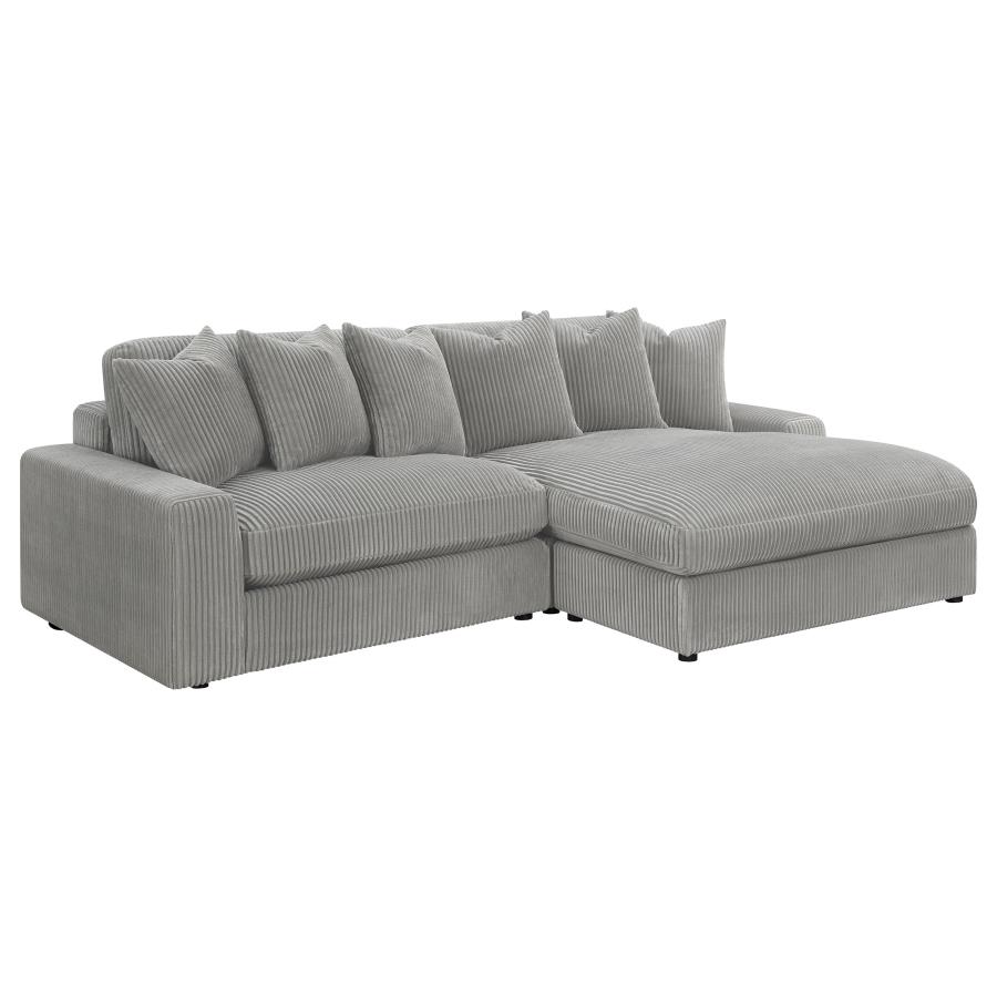 (image for) Blaine Upholstered Reversible Chaise Sectional Sofa Fog - Click Image to Close