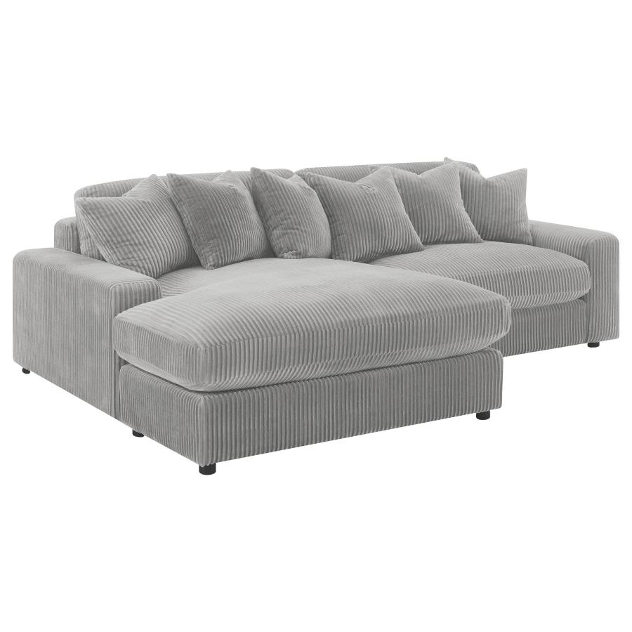 (image for) Blaine Upholstered Reversible Chaise Sectional Sofa Fog