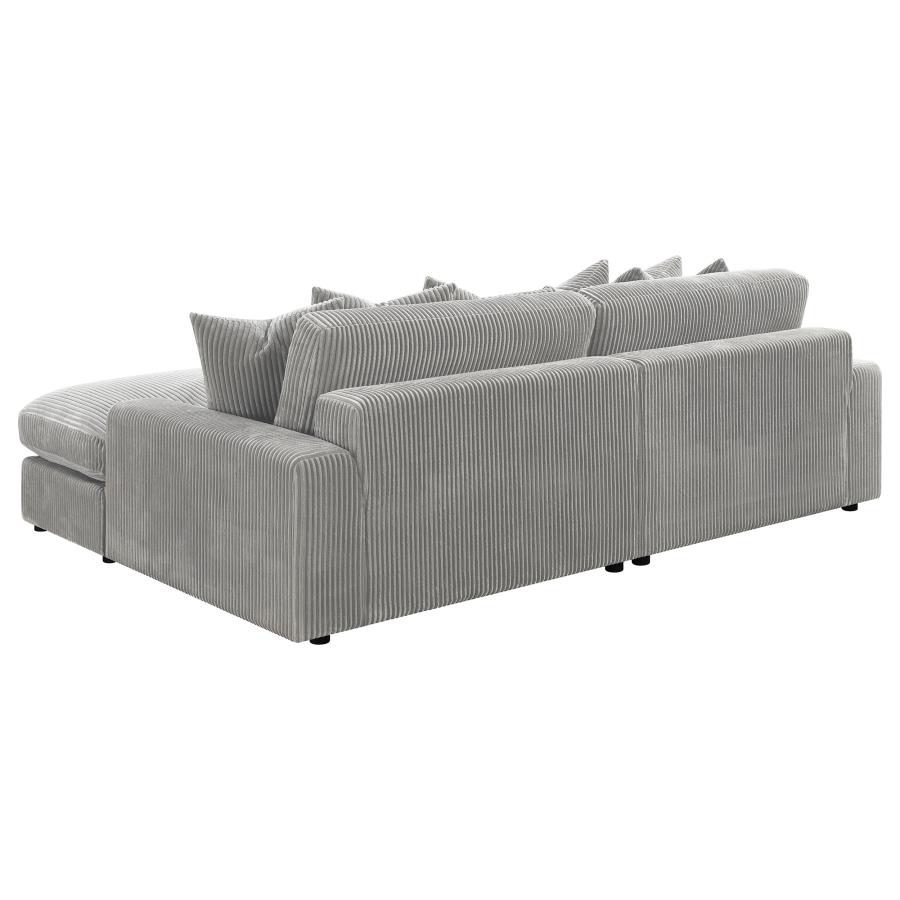 (image for) Blaine Upholstered Reversible Chaise Sectional Sofa Fog