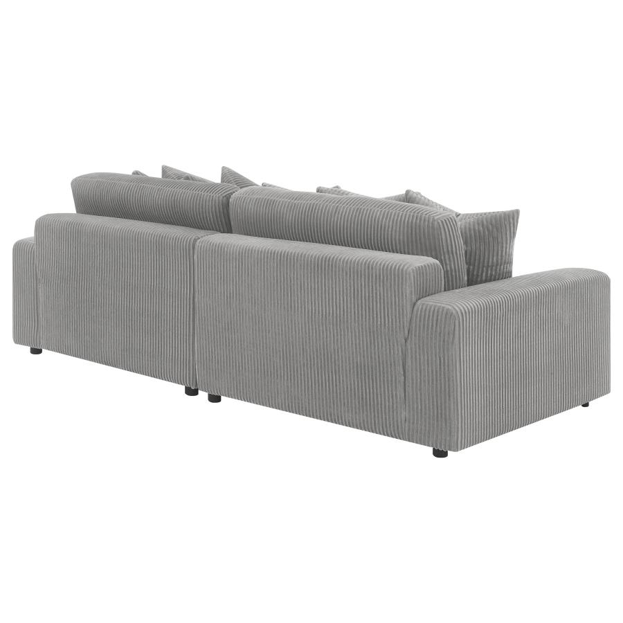 (image for) Blaine Upholstered Reversible Chaise Sectional Sofa Fog