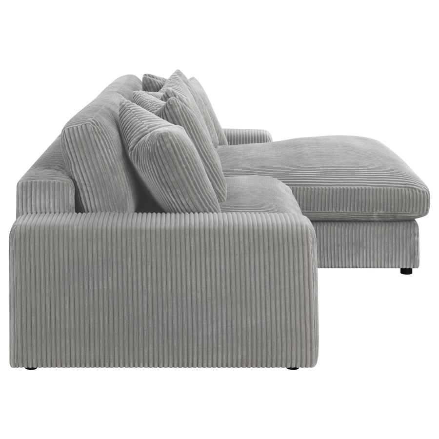 (image for) Blaine Upholstered Reversible Chaise Sectional Sofa Fog