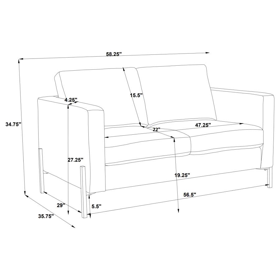 (image for) Tilly Upholstered Track Arm Loveseat Oatmeal