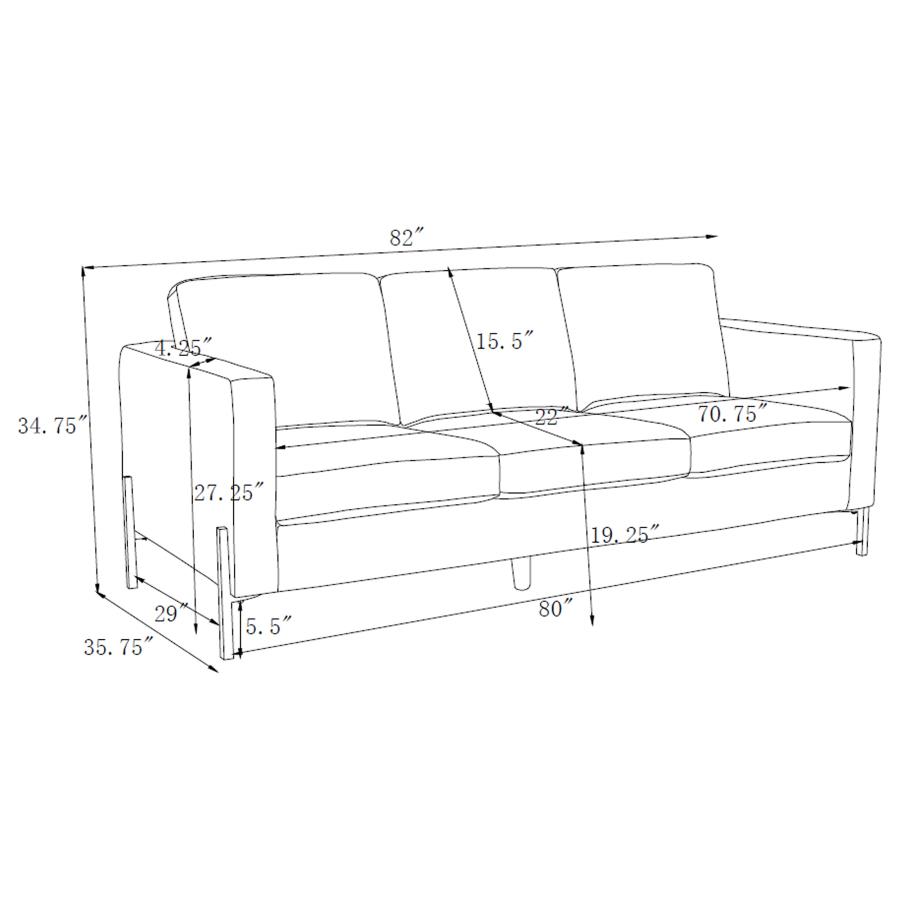 (image for) Tilly 2-piece Upholstered Track Arm Sofa Set Sage