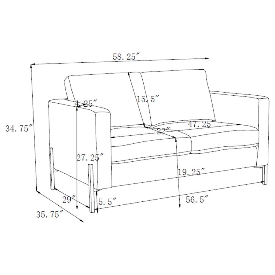 (image for) Tilly 2-piece Upholstered Track Arm Sofa Set Sage