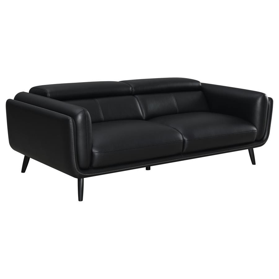 (image for) Shania 2-piece Upholstered Low Back Sofa Set Black