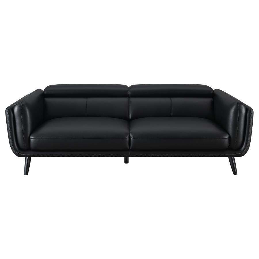 (image for) Shania 2-piece Upholstered Low Back Sofa Set Black