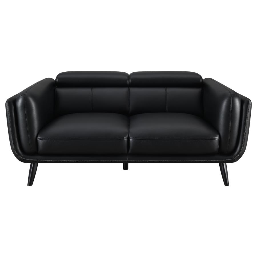 (image for) Shania 2-piece Upholstered Low Back Sofa Set Black