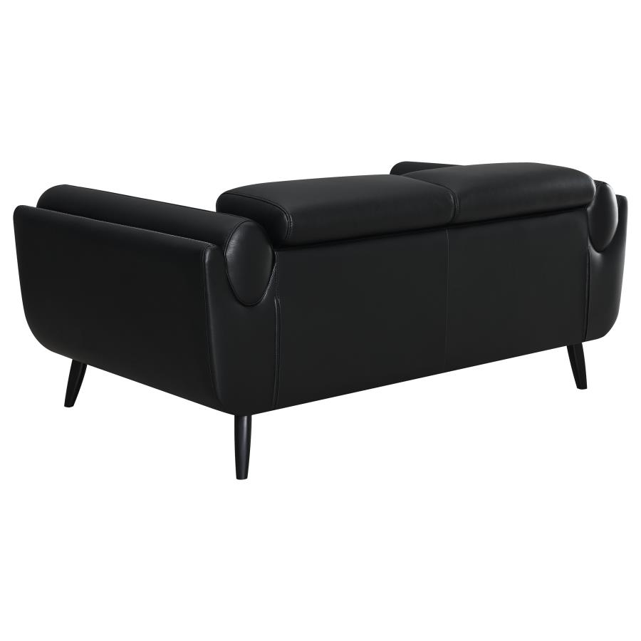 (image for) Shania 2-piece Upholstered Low Back Sofa Set Black