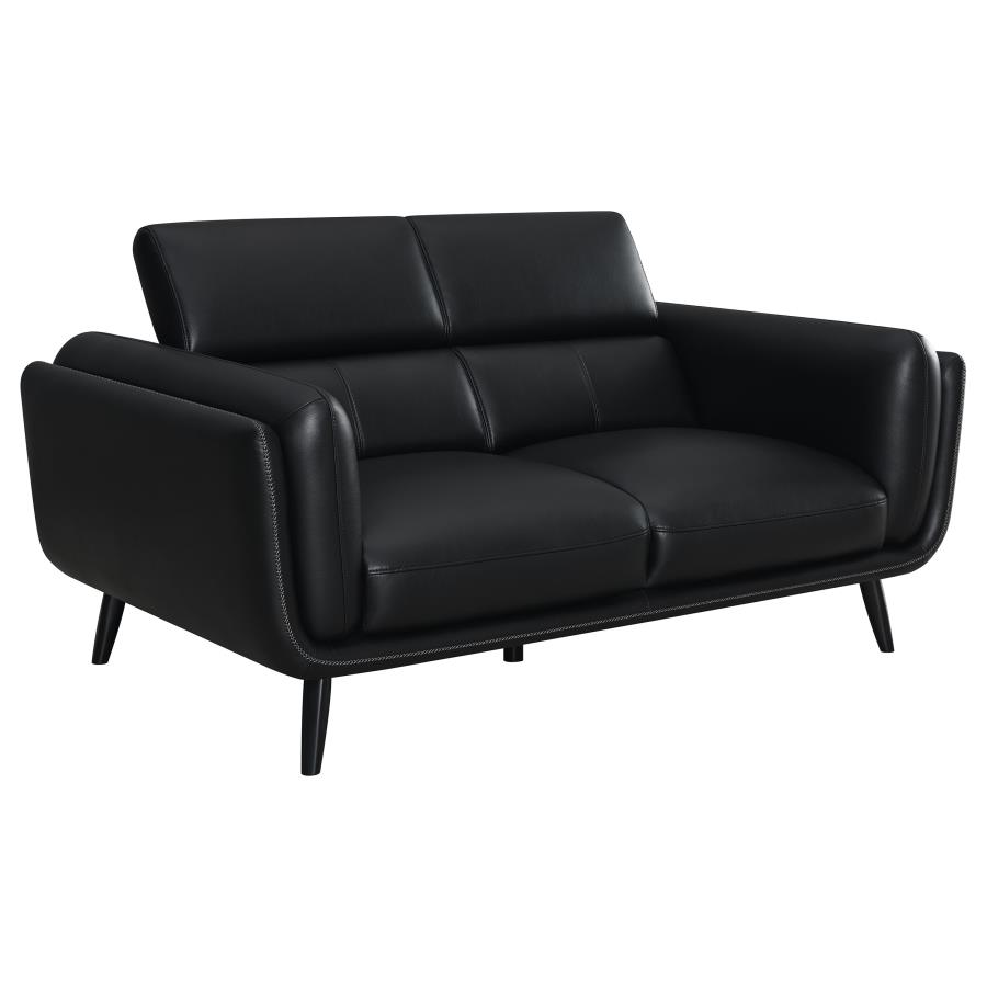 (image for) Shania 3-piece Upholstered Low Back Sofa Set Black