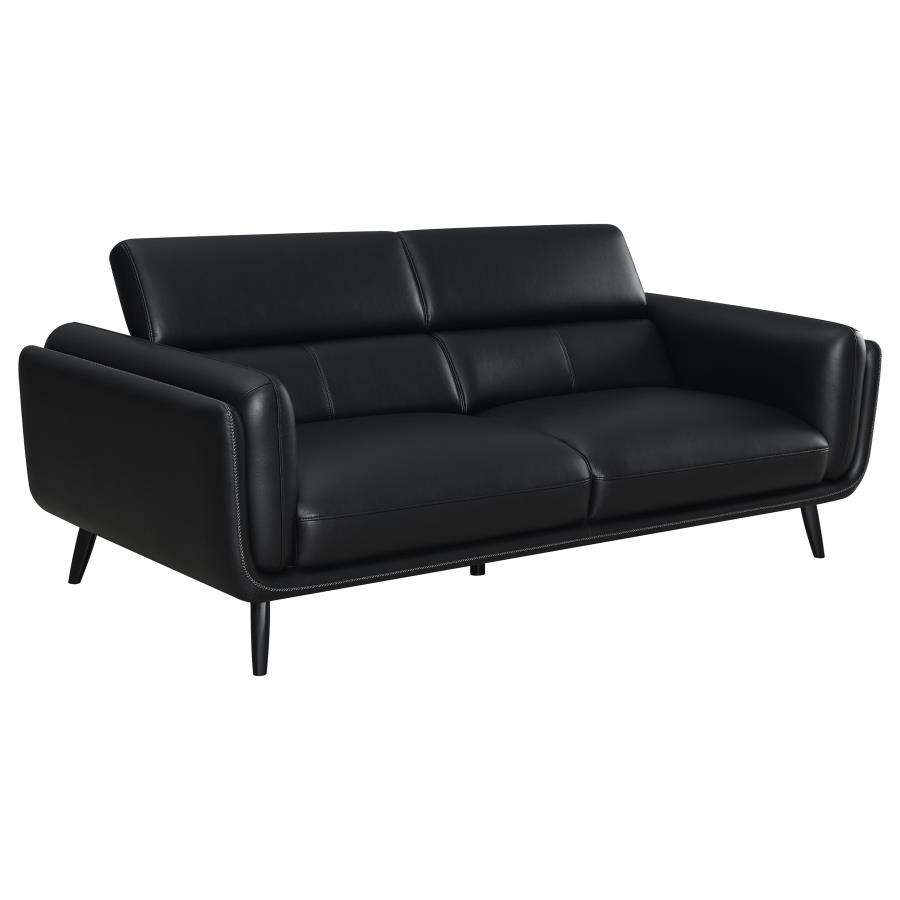 (image for) Shania Upholstered Low Back Sofa Black - Click Image to Close