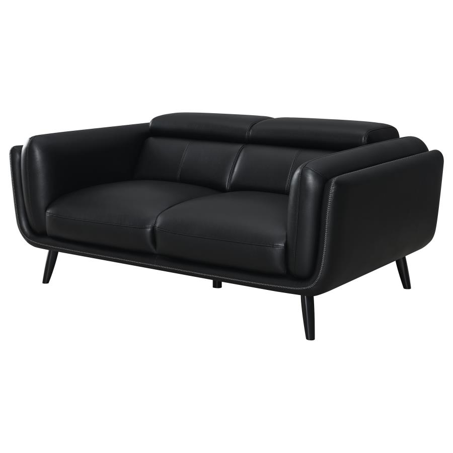 (image for) Shania Upholstered Low Back Loveseat Black