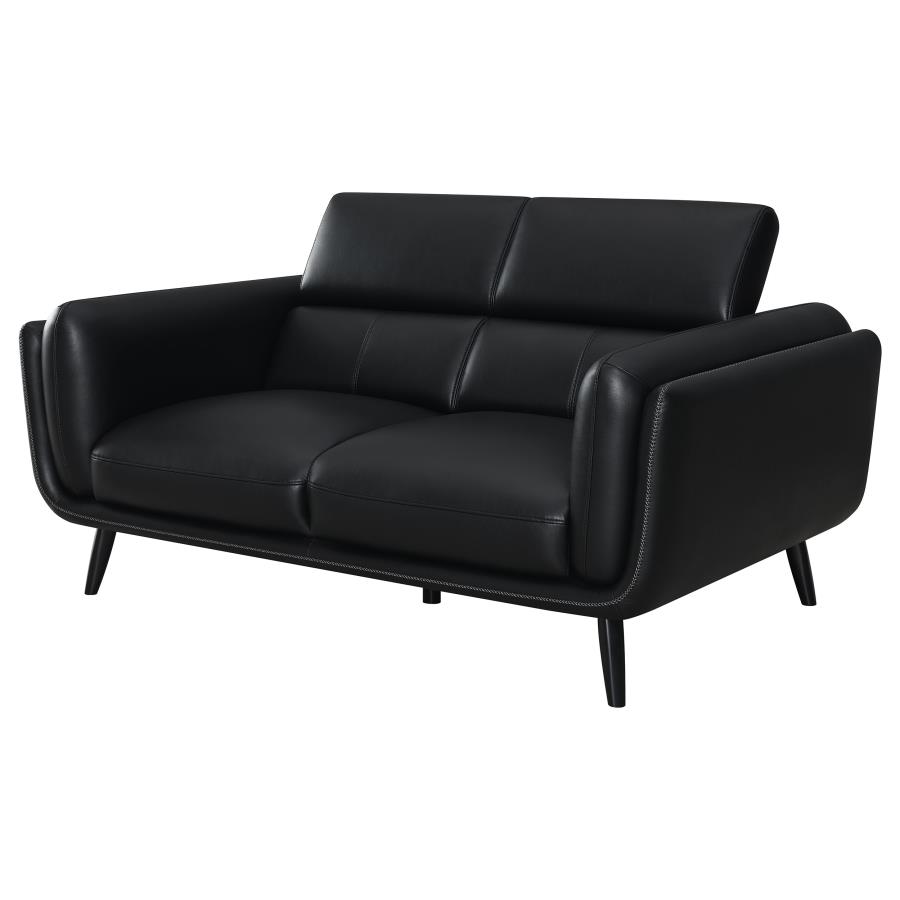 (image for) Shania Upholstered Low Back Loveseat Black