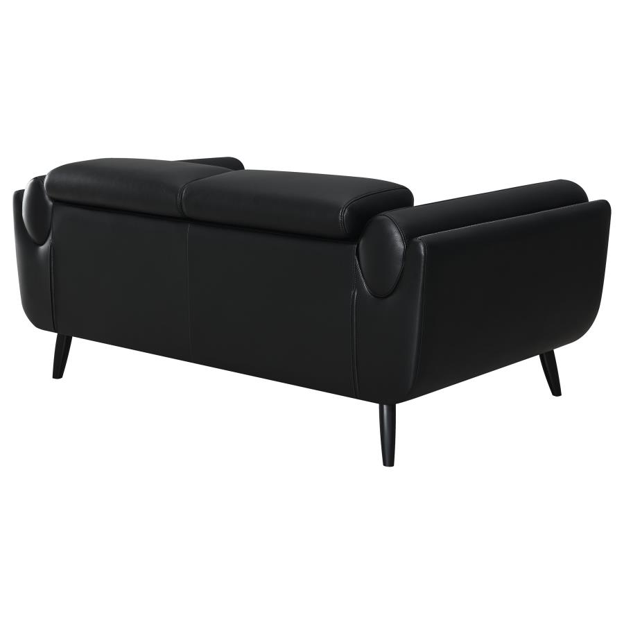 (image for) Shania Upholstered Low Back Loveseat Black