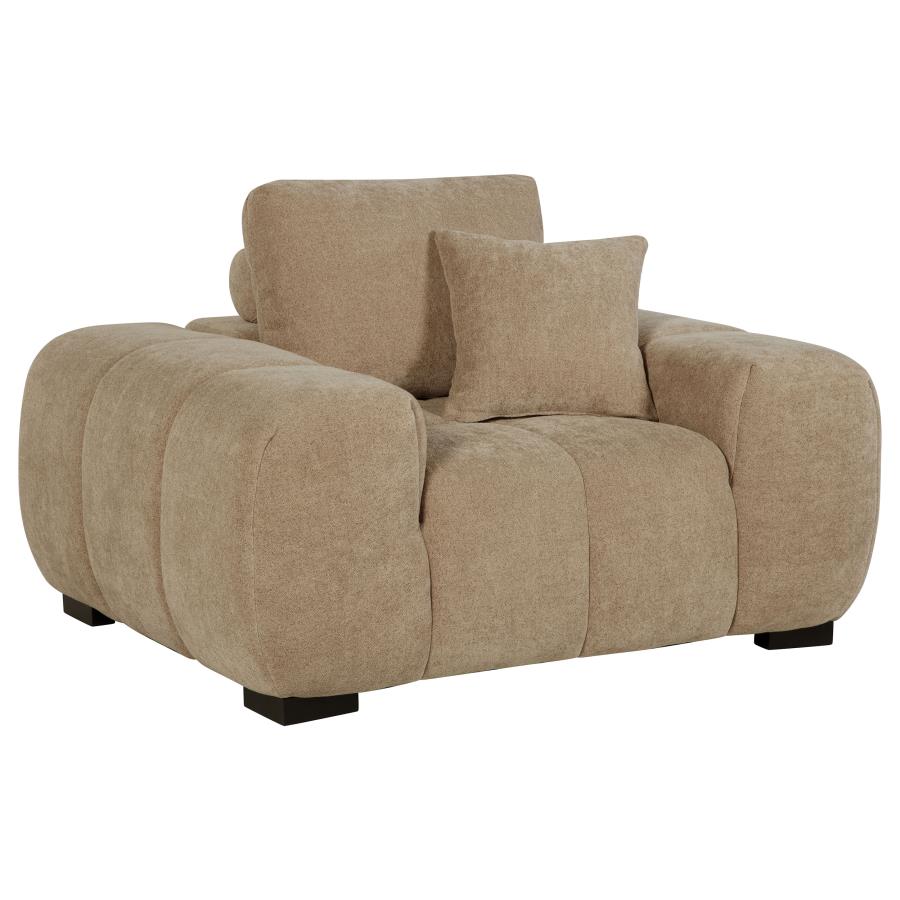 (image for) Octavia Upholstered Track Arm Accent Chair Camel