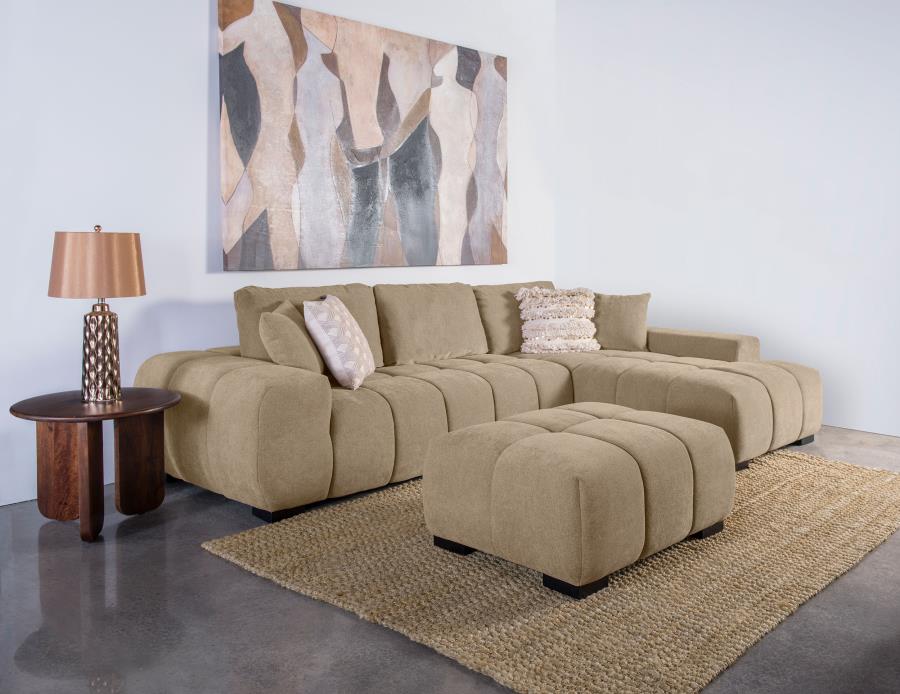 Modal Additional Images for Octavia Upholstered Rectangular Ottoman Camel