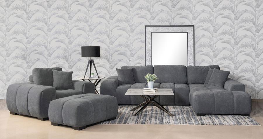 Modal Additional Images for Octavia Upholstered Sectional Chaise Sofa Charcoal Grey