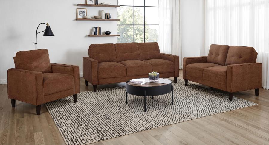 Modal Additional Images for Bowen II Fabric Upholstered Track Arm Loveseat Rust