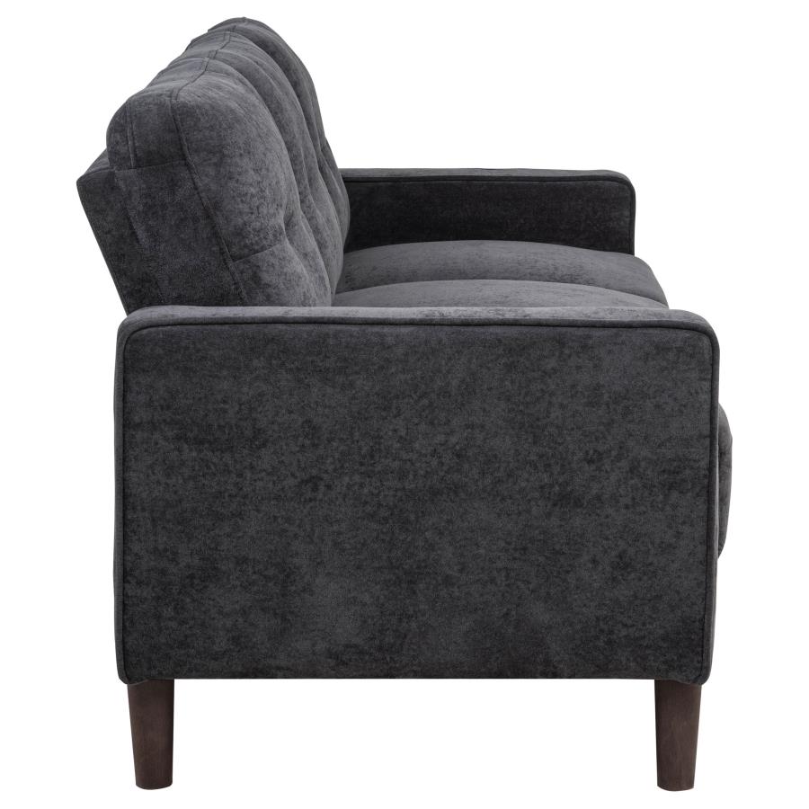 Bowen II 3-piece Upholstered Track Arm Sofa Set Steel Grey