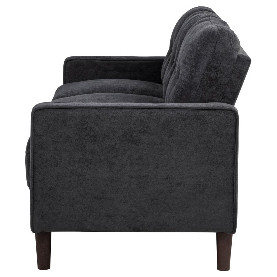 Bowen II Fabric Upholstered Track Arm Sofa Steel Grey