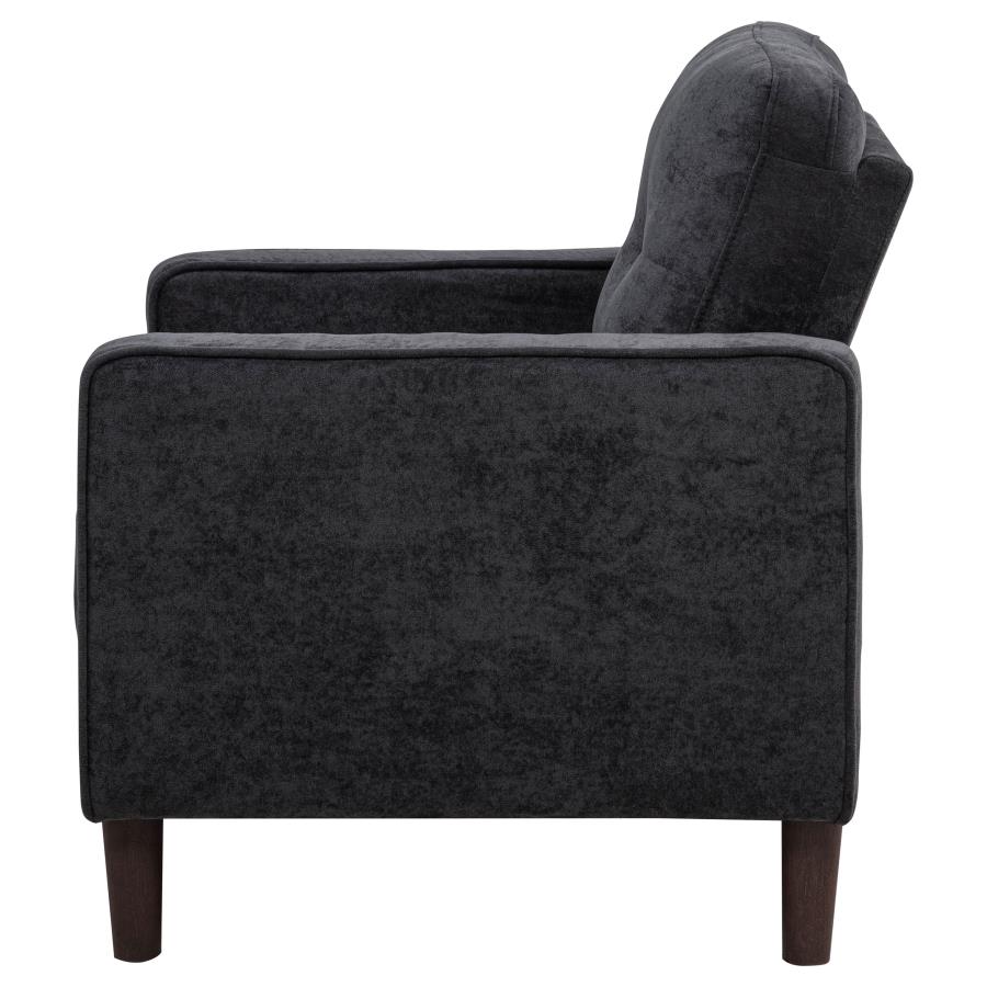 Bowen II Fabric Upholstered Track Arm Chair Steel Grey