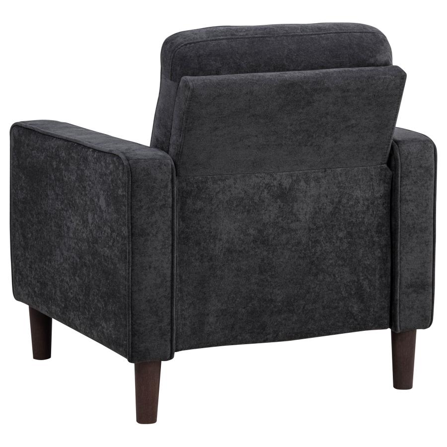 Bowen II Fabric Upholstered Track Arm Chair Steel Grey