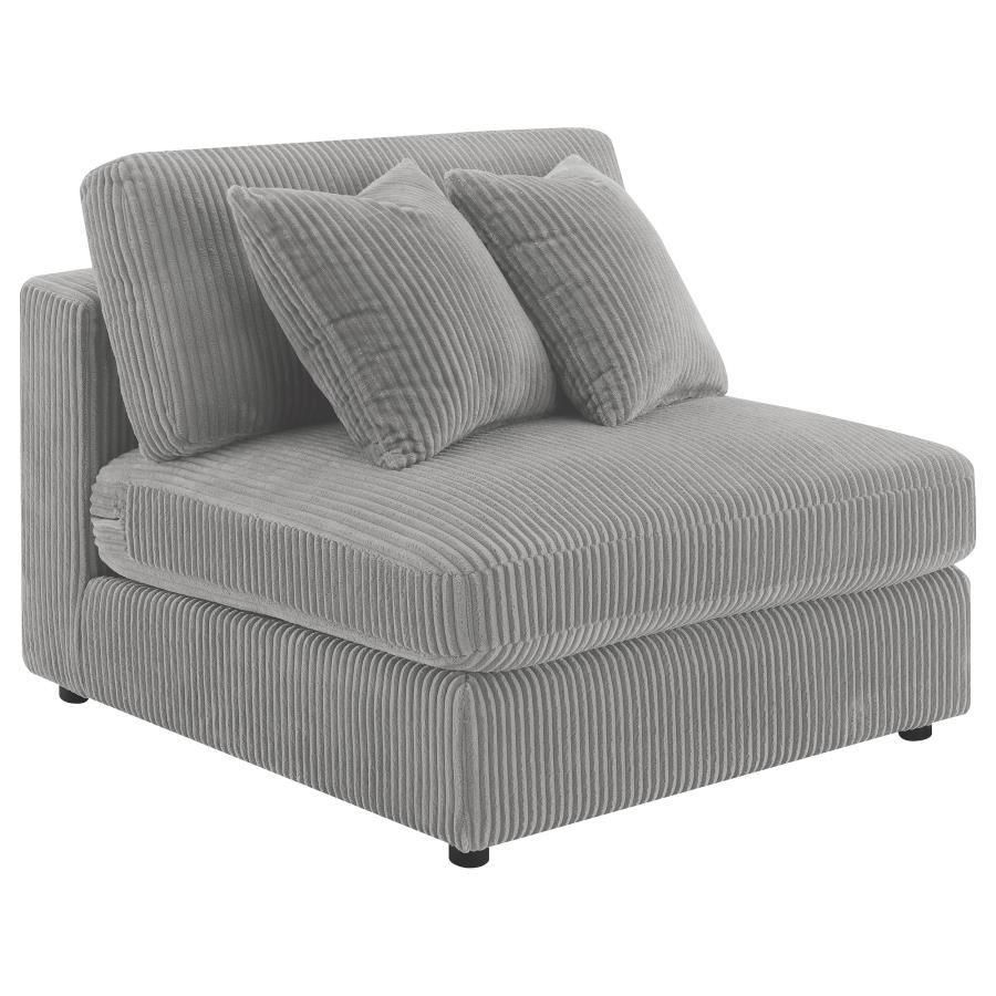 (image for) Blaine Upholstered Armless Chair Fog - Click Image to Close