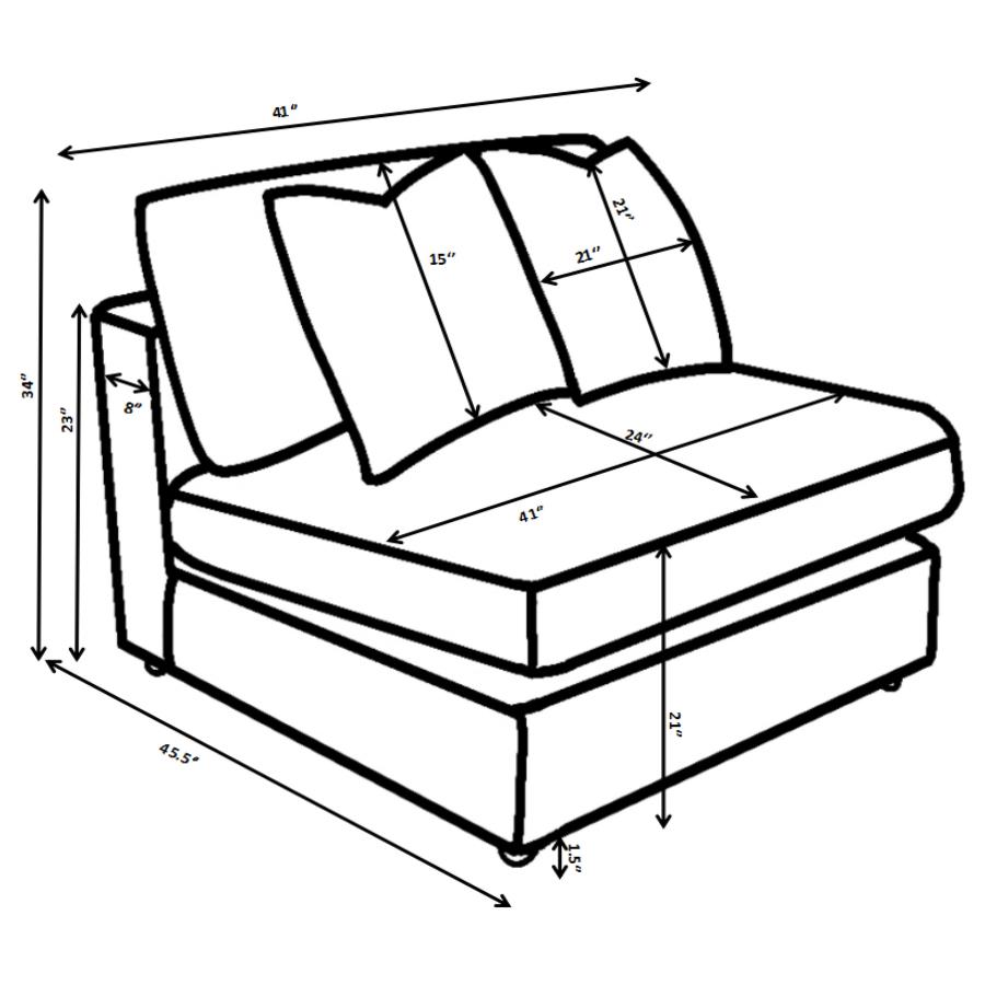 (image for) Blaine Upholstered Armless Chair Fog