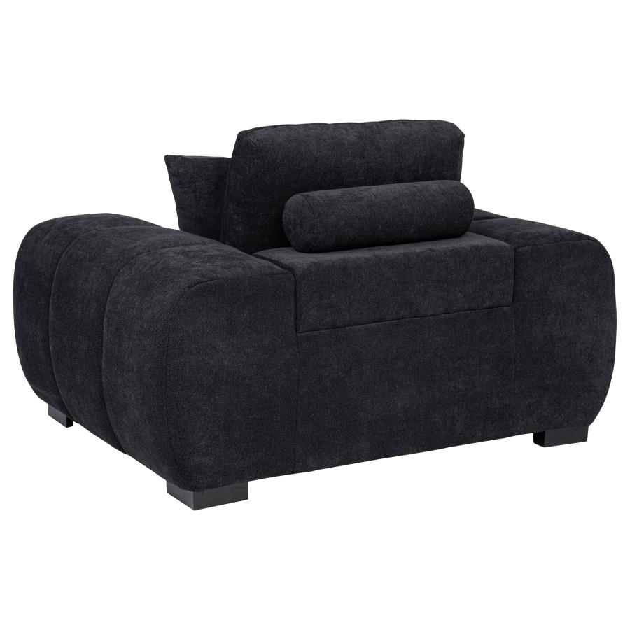 Octavia Upholstered Track Arm Accent Chair Black